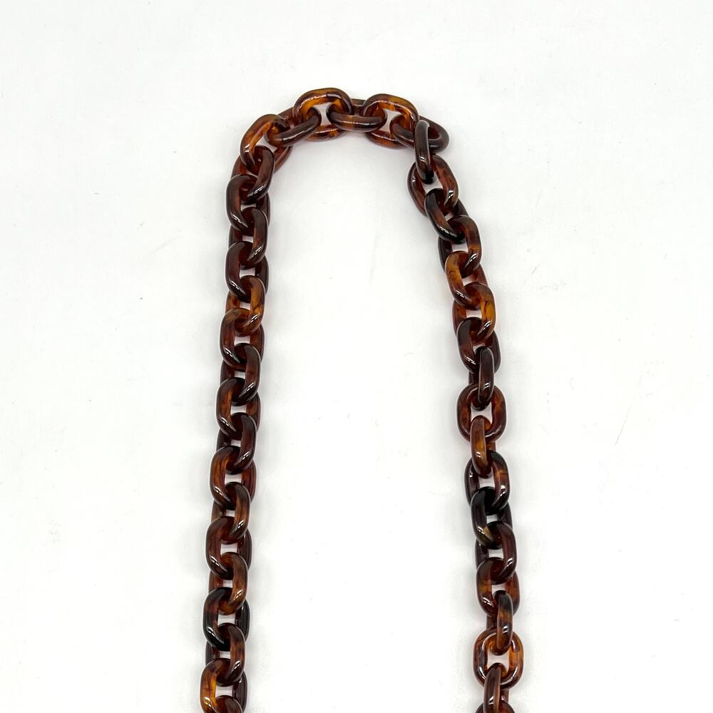 CLARE V Shoulder Chain Strap Mini Round Link Tortoise Gold Handbag Accessory NEW - Picture 9 of 12